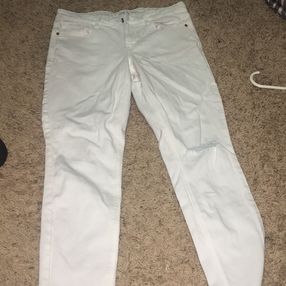 White ripped jeans